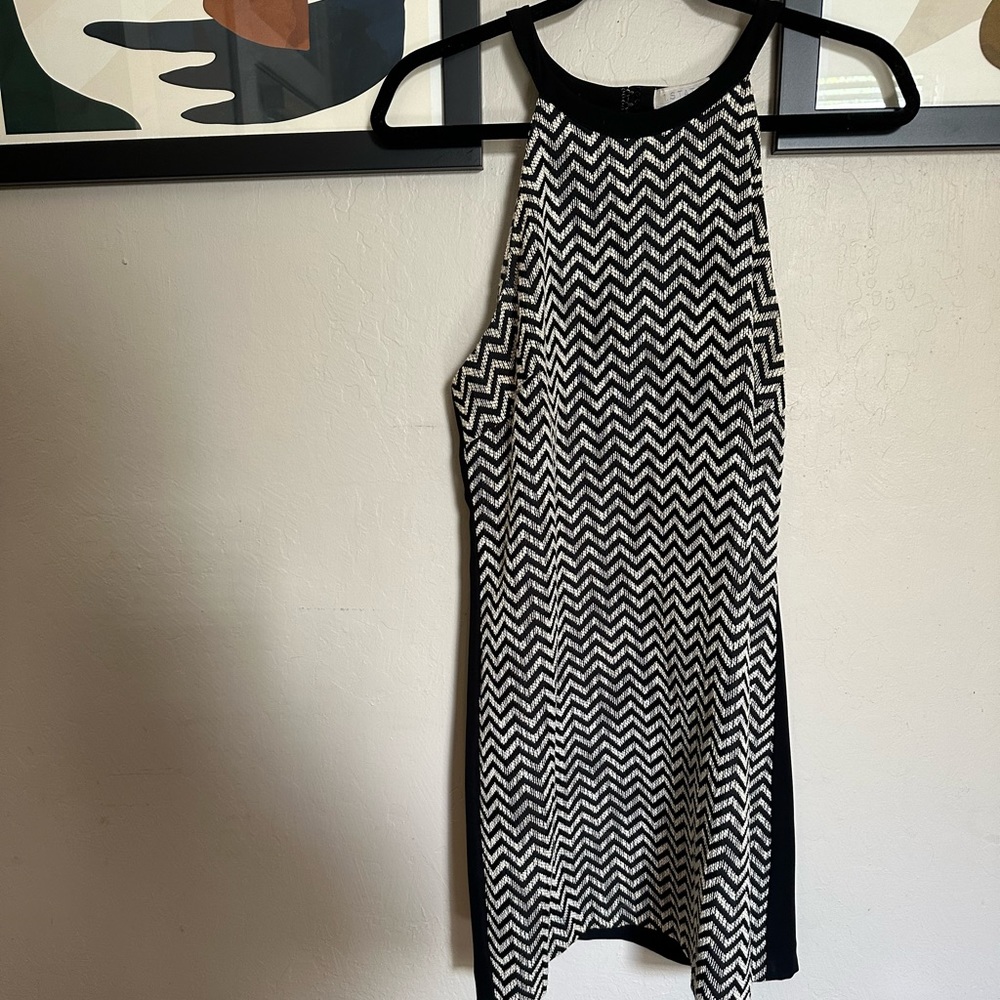 Black and White Chevron Shift Dress